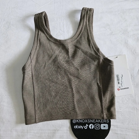 lululemon athletica Tops - Lululemon Ribbed Softstreme Cropped Tank Nomad Brown NOMD Women's Size 0
